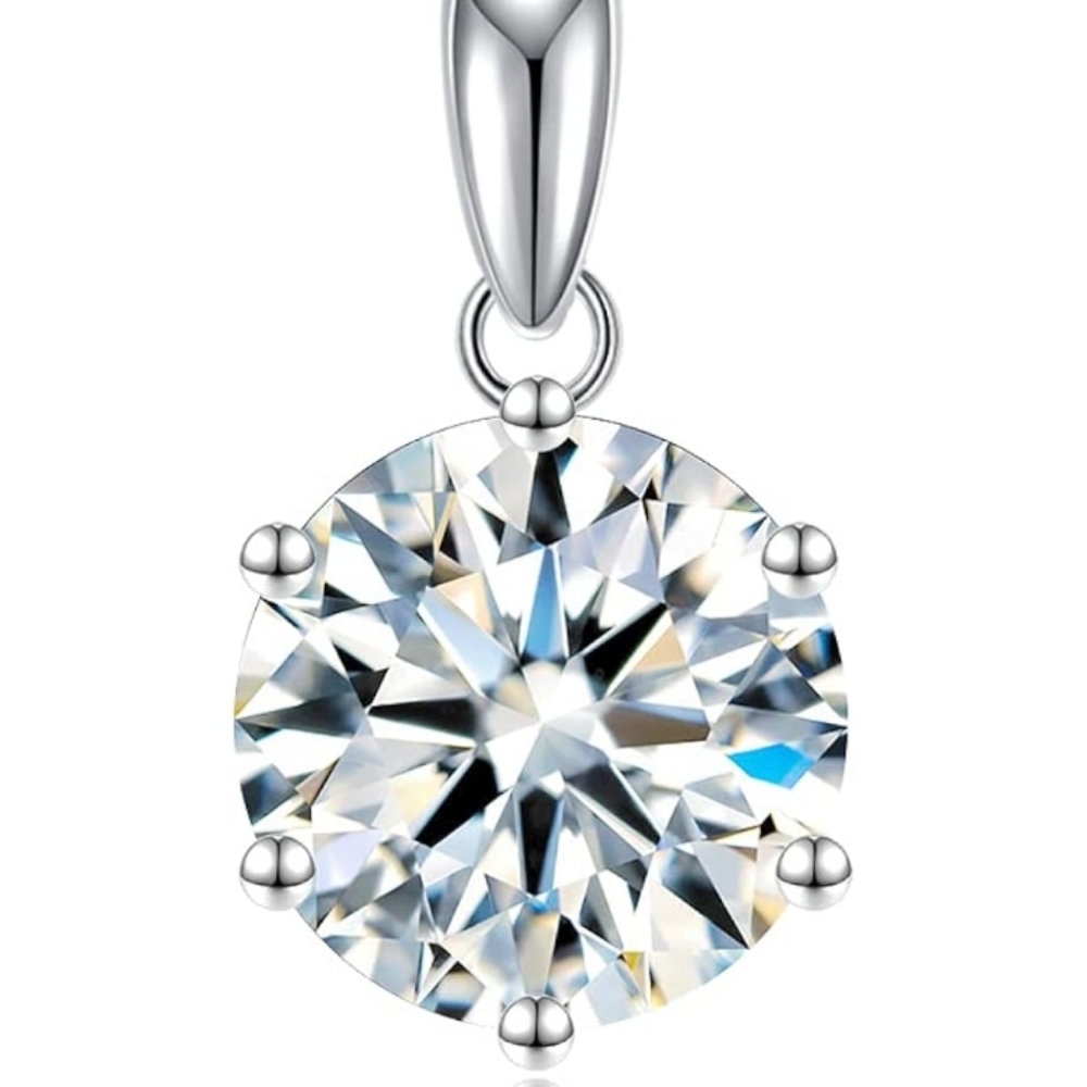 2 CARAT MOISSANITE SOLITAIRE NECKLACE - Picture 2 of 4